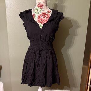 PAIGE Black Button-Down Mini Dress